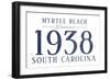 Myrtle Beach, South Carolina - Established Date (Blue)-Lantern Press-Framed Art Print