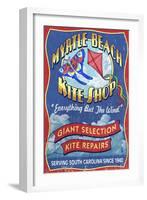 Myrtle Beach, South Carolina - Kite Shop-Lantern Press-Framed Art Print