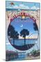 Myrtle Beach, South Carolina - Montage-Lantern Press-Mounted Art Print