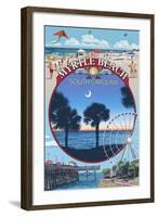 Myrtle Beach, South Carolina - Montage-Lantern Press-Framed Art Print