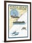 Myrtle Beach, South Carolina - Nautical Chart-Lantern Press-Framed Art Print