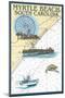 Myrtle Beach, South Carolina - Nautical Chart-Lantern Press-Mounted Art Print