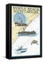 Myrtle Beach, South Carolina - Nautical Chart-Lantern Press-Framed Stretched Canvas