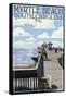 Myrtle Beach, South Carolina - Pier Scene-Lantern Press-Framed Stretched Canvas