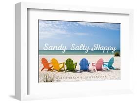 Myrtle Beach, South Carolina - Sandy Salty Happy - Lantern Press Photography-Lantern Press-Framed Photographic Print