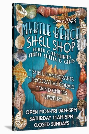 Myrtle Beach, South Carolina - Shell Shop-Lantern Press-Stretched Canvas