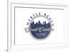 Myrtle Beach, South Carolina - Skyline Seal (Blue)-Lantern Press-Framed Premium Giclee Print