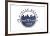 Myrtle Beach, South Carolina - Skyline Seal (Blue)-Lantern Press-Framed Premium Giclee Print