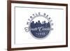 Myrtle Beach, South Carolina - Skyline Seal (Blue)-Lantern Press-Framed Premium Giclee Print
