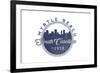 Myrtle Beach, South Carolina - Skyline Seal (Blue)-Lantern Press-Framed Premium Giclee Print