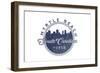 Myrtle Beach, South Carolina - Skyline Seal (Blue)-Lantern Press-Framed Art Print