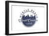 Myrtle Beach, South Carolina - Skyline Seal (Blue)-Lantern Press-Framed Art Print