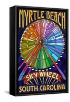 Myrtle Beach, South Carolina - Skywheel-Lantern Press-Framed Stretched Canvas