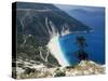 Myrtos Bay and Beach, Kefalonia, Ionian Islands, Greek Islands, Greece-Michael Short-Stretched Canvas