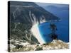 Myrtos Bay and Beach, Kefalonia, Ionian Islands, Greek Islands, Greece-Michael Short-Stretched Canvas