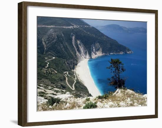 Myrtos Bay and Beach, Kefalonia, Ionian Islands, Greek Islands, Greece-Michael Short-Framed Photographic Print