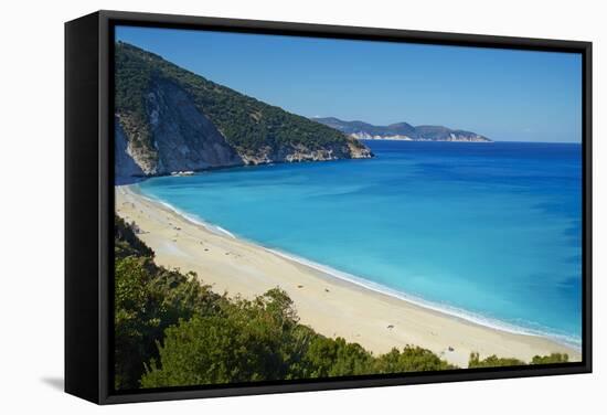 Myrtos Beach, Cephalonia, Ionian Islands, Greek Islands, Greece, Europe-Tuul-Framed Stretched Canvas