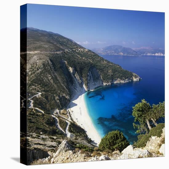 Myrtos Beach, North-West Coast, Kefalonia, Ionian Islands, Greek Islands, Greece-Stuart Black-Stretched Canvas