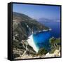 Myrtos Beach, North-West Coast, Kefalonia, Ionian Islands, Greek Islands, Greece-Stuart Black-Framed Stretched Canvas