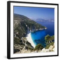 Myrtos Beach, North-West Coast, Kefalonia, Ionian Islands, Greek Islands, Greece-Stuart Black-Framed Premium Photographic Print