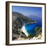 Myrtos Beach, North-West Coast, Kefalonia, Ionian Islands, Greek Islands, Greece-Stuart Black-Framed Photographic Print