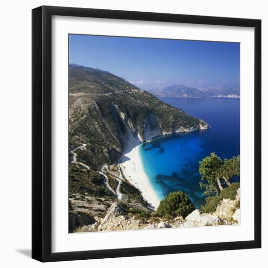 Myrtos Beach, North-West Coast, Kefalonia, Ionian Islands, Greek Islands, Greece-Stuart Black-Framed Photographic Print