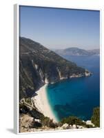 Myrtos Beach, the Best Beach for Sand Near Assos, Kefalonia (Cephalonia), Greece, Europe-Robert Harding-Framed Photographic Print