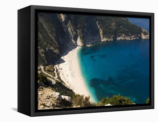 Myrtos Beach, the Best Beach for Sand Near Assos, Kefalonia (Cephalonia), Ionian Islands, Greece-R H Productions-Framed Stretched Canvas