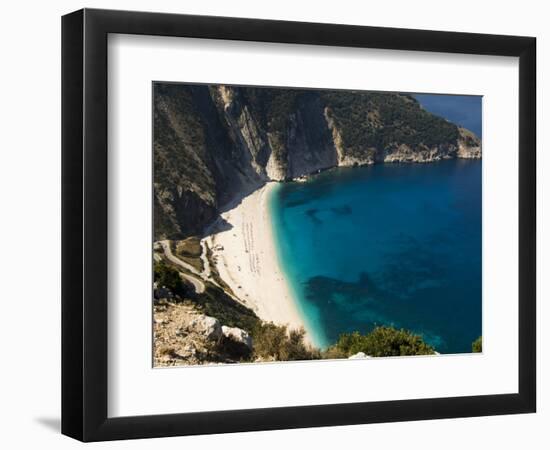 Myrtos Beach, the Best Beach for Sand Near Assos, Kefalonia (Cephalonia), Ionian Islands, Greece-R H Productions-Framed Photographic Print