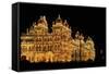 Mysore Palace in India Illuminated at Night-flocu-Framed Stretched Canvas