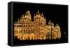 Mysore Palace in India Illuminated at Night-flocu-Framed Stretched Canvas