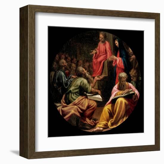 Mysteries of the Rosary, Christ, the Disputation-Vincenzo Campi-Framed Art Print