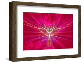 Mysterious Alien Form Magnetic Fields in the Red Sky. Fractal Art Graphics-Artem Volkov-Framed Photographic Print