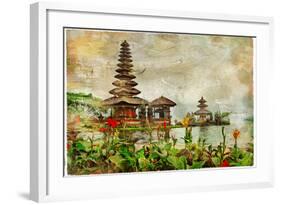 Mysterious Balinese Temples, Artwork In Painting Style-Maugli-l-Framed Art Print