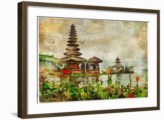 Mysterious Balinese Temples, Artwork In Painting Style-Maugli-l-Framed Art Print