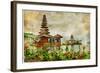 Mysterious Balinese Temples, Artwork In Painting Style-Maugli-l-Framed Art Print