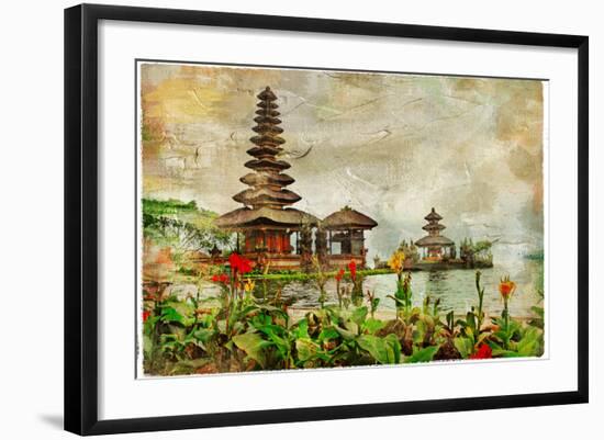 Mysterious Balinese Temples, Artwork In Painting Style-Maugli-l-Framed Art Print