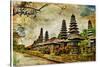 Mysterious Balinese Temples, Artwork In Painting Style-Maugli-l-Stretched Canvas