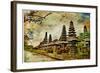 Mysterious Balinese Temples, Artwork In Painting Style-Maugli-l-Framed Art Print