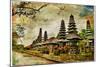 Mysterious Balinese Temples, Artwork In Painting Style-Maugli-l-Mounted Art Print