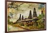 Mysterious Balinese Temples, Artwork In Painting Style-Maugli-l-Framed Art Print