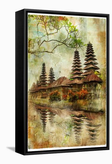 Mysterious Balinese Temples, Artwork In Painting Style-Maugli-l-Framed Stretched Canvas