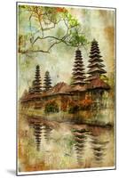 Mysterious Balinese Temples, Artwork In Painting Style-Maugli-l-Mounted Art Print
