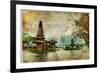 Mysterious Balinese Temples, Artwork In Painting Style-Maugli-l-Framed Art Print