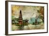 Mysterious Balinese Temples, Artwork In Painting Style-Maugli-l-Framed Art Print