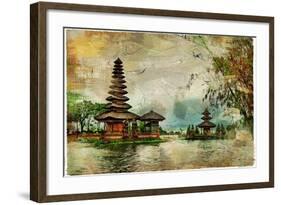 Mysterious Balinese Temples, Artwork In Painting Style-Maugli-l-Framed Art Print