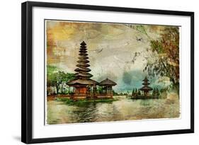 Mysterious Balinese Temples, Artwork In Painting Style-Maugli-l-Framed Art Print