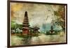 Mysterious Balinese Temples, Artwork In Painting Style-Maugli-l-Framed Art Print