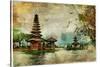 Mysterious Balinese Temples, Artwork In Painting Style-Maugli-l-Stretched Canvas