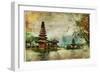 Mysterious Balinese Temples, Artwork In Painting Style-Maugli-l-Framed Premium Giclee Print